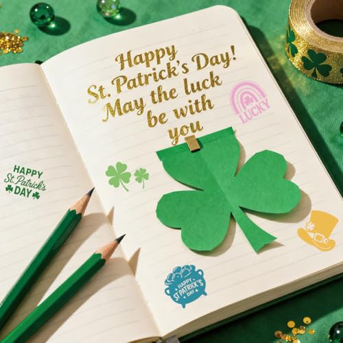 AHANDMAKER 5 Styles St. Patrick's Day Egg Stamps, St. Patrick's Elements Mini Wooden Rubber Stamp Unique Designs Egg Drawing Stamps for Eggs Famers and Chicken Owners Scrapbooking (No Ink Include) - style: St. Patrick's Day