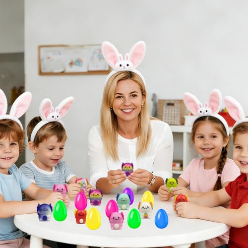24 Pack Prefilled Easter Eggs With Toys Slow Rising Squishy Axolotl, Kids Easter Basket Stuffers for Boys Girls, Non Candy Easter Gifts for Kids Egg Hunt Supplies Party Favors