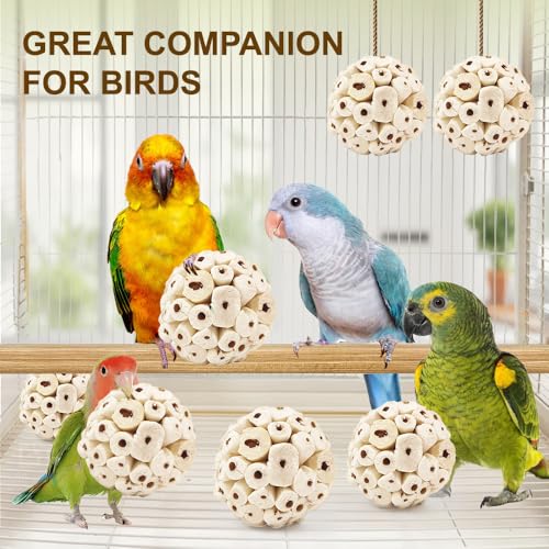 7Pcs Bird Toys for Parrots - Natural Soft Chew Shredding & Foraging Toy for Cockatiel Conure Quaker Parrot Budgie Parakeet Rabbit Bunny Guinea Pig Chinchilla - color: Model 2