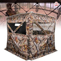 Insulated Hunting Blind for Cold Weather, 300D Oxford Ground Blind with Cotton Layer, 3 See-Through Mesh Windows, Windproof & Warm Hunting Tent for Deer & Turkey Hunting