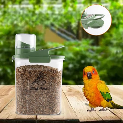 Bird Seed Storage Container,Pet Food Storage Containers with Handle and Measuring Cup/Lid,Airtight Bird Food Storage Container for Wild Bird Feeders Dispenser Hermetically Or Outdoor Feeding