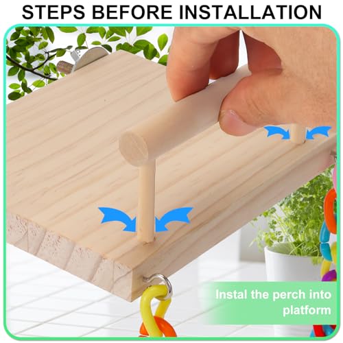 Kyouki Bird Perch Bird Cage Accessories Platform Swing - for Parrot,Parakeet,Budgies, Cockatiels, Lovebirds, Pacific Parrotlets,Chinchilla, Hamster - Sturdy Play Gym Exercise Stand