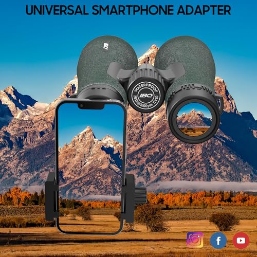 12x50 UHD Binoculars for Adults High Powered with Upgraded Phone Adapter - Large View, Lightweight, IPX7 Waterproof, BAK4 Prism - Binoculars for Hunting Bird Watching Cruise