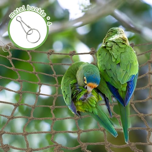 Parrot Climbing Net Jungle Fever Rope Small Animals Toys for Parakeets Lovebirds Finch Budgerigars Conure Cockatiel (M 16" x 16") - size: M 16" x 16"