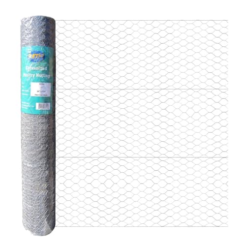 20GA Galvanized 36in x 150ft x 1in Mesh Chicken Wire Hexagonal Poultry Netting - size: 36"x150'