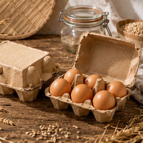 15 Pack Egg Cartons Cheap Bulk, 6 Count Egg Storage Containers Holder, Sturdy Natural Pulp Material Perfect for Storing Extra Eggs - color: 6 Count, 15 Pack