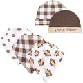 Hudson Baby Unisex Baby Cotton Bib and Headband Set - color: Boy Turkey, size: One Size