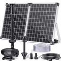 55W Solar Fountain Pump for Outdoor Pond, 480GPH Solar Pond Pump with Dry-Run Protection, Solar Powered Water Pump with PVC Tubing, 17Ft Cord for Ponds, Garden, Waterfall, Hydroponics - size: 55W