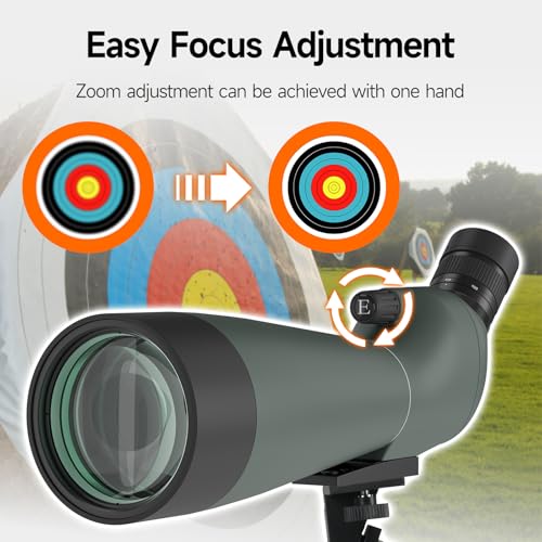 SVBONY SV28 New Version Spotting Scope, 20-60x80mm for Target Shooting, HD | FMC Coating, Long Range Spotter Scope, Shooting Range, with Phone Adapter & Tripod, for Bird Watching, Wildlife Viewing - style: 20-60x80