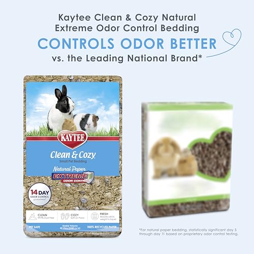 Kaytee Clean & Cozy Natural Paper with Extreme Odor Control Bedding, Made with 100% Recycled Paper - size: 70 Liters