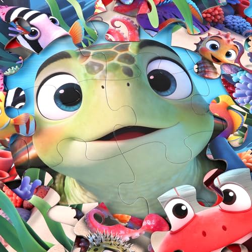 Jumbo Floor Puzzle for Kids, 48 Piece Animal Sea Turtle Puzzle Ages 3-8 | Extra-Thick Easy-Grip Pieces Form a 35.4 x 23.6-Inch Underwater Scene,Preschool Learning Educational Gift for Boys and Girls