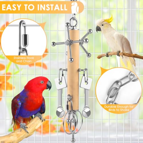 KATUMO Bird Toys, Parrot Pull Spoons, Spinning Toys for Small to Large Parrots - style: Pull Spoons
