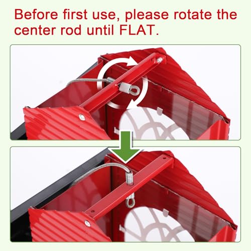 Gbekery Squirrel Proof Bird Feeder for Outdoors,5LB Large Capacity,Metal Wild Bird Seed Feeder with Bilateral Weight-Activated Perches for Outside Hanging,Finch,Cardinal,Blue Jay,Garden Decoration,Red - color: Red