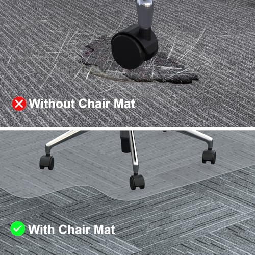 Heavy Duty Chair Mat for Carpet,46"x60" Office Floor Mat for Carpeted Floors,Under Desk Mat for Low Pile Carpet,Mat for Office Chair on Carpet
