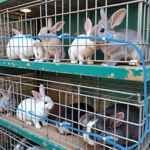 Automatic Rabbit Watering Kit - Including 5/16" Hose, 16 PCS Nipple Drinkers, Barb Fittings to G1/2" Thread Connectors, T-Fittings, Springs, and Gaskets, Automatic Rabbit Watering System