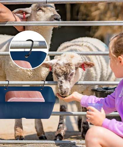 Chicken Feeders, 2 Pack, Duck Feeders and Waterers, Hanging Poultry Water Feeder, Livestock Fence Feeder, Feed Trough and Waterer Bucket with Clips, Blue - color: 2 Pack Blue