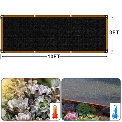 Shade Cloth - for Garden 90% Plant Shades Mesh Tarp with Grommets Outdoor Sun Shades Netting for Chicken Coop Greenhouse Vegetables Pergola Patio Cover - size: 3×10FT