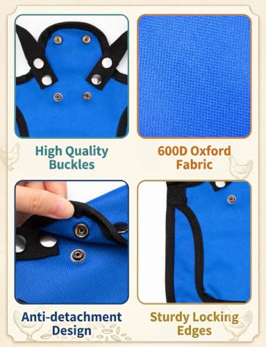4Pcs Chicken Saddles for Hens with Anti-Drop Strap Hen Apron Back Protector | Poultry Flock Armor Clothes for Protection, Adjustable Touch Fastener for Feather Fixer