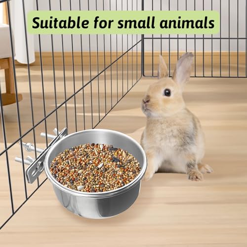 Tfwadmx 2 Pcs Bird Feeding Dish Cups,Parrot Food Bowl Clamp Holder Coop Cup Bird Cage Water Bowl for Parakeet African Greys Conure Cockatiels Lovebird Budgie Chinchilla