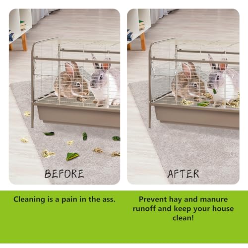 UNIFAMILY 10Pcs Flexible 0.8mm Pet Cage Guard Liners Clear, 14”×4.5” Guinea Pig Cage Side Lining,Scatter Guard for Cage, Rabbit Urine Guard Sheet, Cage Liner Protection,Small Animal Cage Accessories