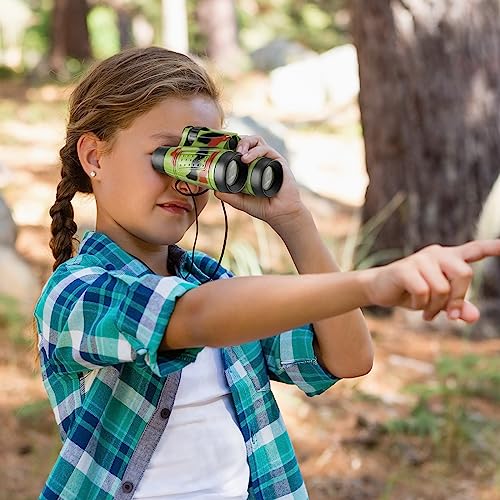 Jiuguva 50 Pack Binoculars Small Compact Binoculars with Neck Strap Camping Party Favors Nature Exploration Toys for Bird Watching, Hiking, Camping, Travel, Learning(Camouflage) - color: Camouflage