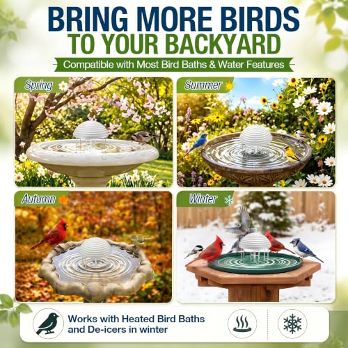 Bird Bath Water Circulator with 2 D-Cell Batteries, Quiet Waterproof Bird Bath Agitator, Birdbath Bubbler Keeps Water Moving & Attracts Birds for Outdoor Patio Garden(Butterfly Paddle) - style: Butterfly Paddle