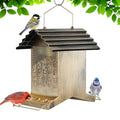 Large Metal Bird Feeder House Outdoor Hanging 2-Side Feeding 6 Lbs Capacity | Heavy Duty, Waste Proof, Waterproof, Weatherproof, Chew-Proof, House Shape, Easy to Refill and Clean, No Frequently Refill - size: M- 6 lbs capacity