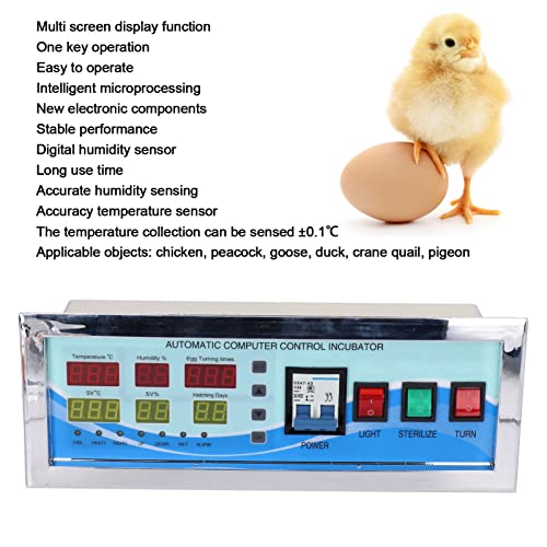XM-18G Egg Incubator Controller 110V Automatic Control System Poultry | Temperature Humidity Sensor Controller with Sensor Probe for Chicken Goose Duck