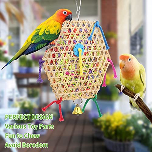 Bird Parrot Toys，2 Pack Bird Hanging Foraging Shredder Toys for Small Medium Small Bird Conure Cockatiel Parrotlet Lovebird Budgie | Hanging Parrot Toys for Small and Medium Birds: Budgies, Cockatiels, Conures, Lovebirds, and Parrotlets