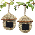 GUTE Hummingbird Houses 2Pcs Hand Woven Grass Hanging Bird Nest | Natural Grass,Hand-Knitted,Sturdy Shelter,Ventilated Cozy Design,Blends in Trees,Easy to Hang,Garden,Window. - color: Mushroom Shape, size: 2Pack