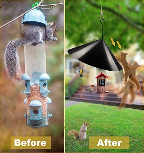 Queension Squirrel Baffle Wrap Guard Around Protects Hanging Bird Feeders for Outdoor Shepherd’s Hook, Save Bird Houses from Squirrels, Raccoons, and Rodents - Hang Mount 19 Inch 1pcs - style: Hanging Mount