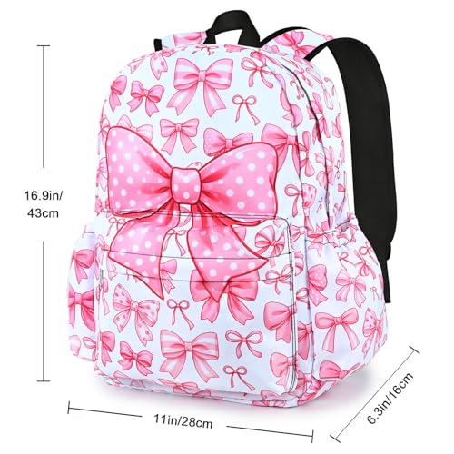 White Pink Kids Backpack School Backpack Teens Bookbag for Girls Boys Hiking Camping Travel Sports - color: White