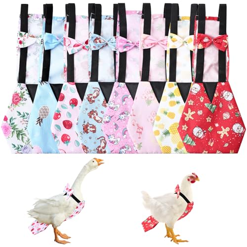 8 Pcs Chicken Diapers Bird Diaper Reusable Duck Diapers Waterproof and Adjustable Chicken Accessories Poultry(M) - size: M