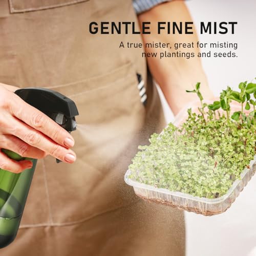 Spray Bottle for Plants 2 Pack, 16oz - Ultra Fine Mist, Plant Mister Indoor | Empty Spray Bottles, Leak Proof Misting Water Sprayer for Gardening, Planting, Hair, Cleaning Solutions - Funnel Included - color: Green & Brown