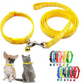 Yellow Puppy Collar and Lead Sets, XSmall Dog Collar and Lead Set Pawprint Adjustable Kitten Collar with Bell for Tiny Little XXS XS Extra Small Breed Pets Dogs Cats Girls Boys - color: Yellow