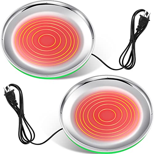 Hortsun 2 Pcs Chicken Water Heater 110V 38W Heated Base for Winter, Green | Poultry Drinker Base, Reaches 140F Surface Temp, Electric Deicer Prevents Freezing, Keeps Waterer Liquid in Cold Weather - color: Green
