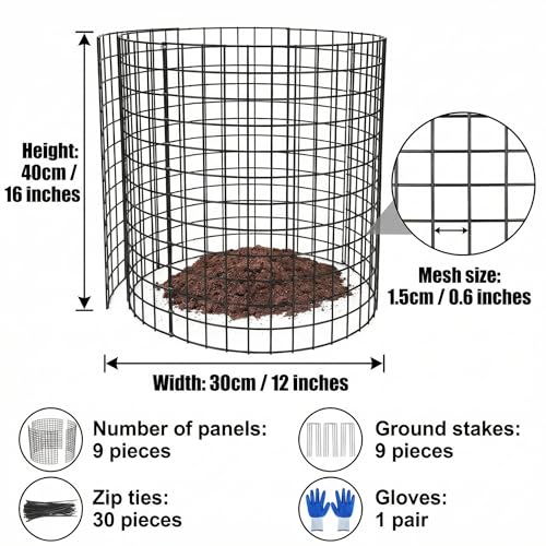 3Pack Plant Protector from Animals, 9pcs Wire Plant Protectors Metal Mesh Plant Cages, 11.8 x 15.7 Inch Outdoor Plant Guards for Rabbits Chicken Squirrels and Garden Protection