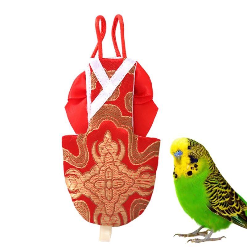 Parrot Diaper Bird Pant Pet Clothing with Bowknot Lightweight Pet Bird Clothes for Cockatiel Parakeet Pigeon Easy to Put on and .69 X 2.75 in