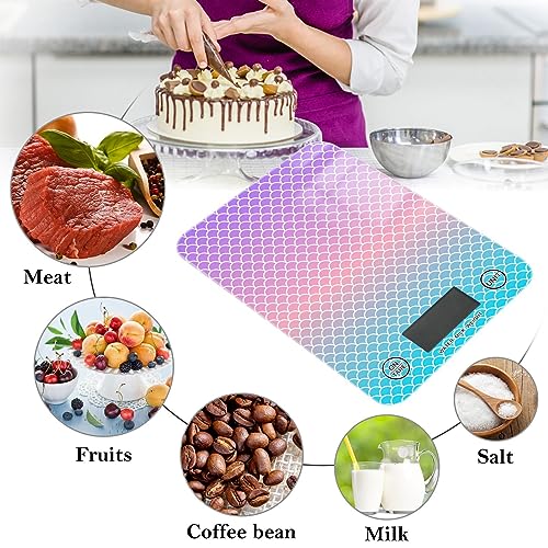 Food Scale Kitchen Scale Food Scales Digital Weight Grams and Ounces Small Electronic Food Scale for Baking Cooking Gradient Fish Scale - color: Gradient Fish Scale