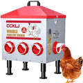 8-Port Poultry Feeder for Backyard Flocks – Holds 55 LBS, Stops Pecking Order Bullying, Adjustable Height, Galvanized Steel & Stainless Steel