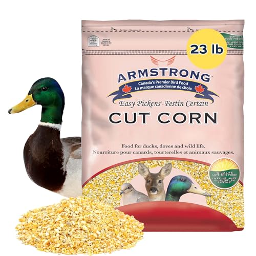 Armstrong Wild Bird Food Cut Corn, 23 Pounds - Premium High-Energy Feed for Mourning Doves, Blue Jays, Ducks & Deer - Ideal for Backyard Feeders, Ground Feeding & Outdoor Wildlife - size: 23lbs