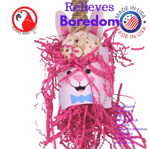 2421 Easter Bunny Natural Foraging Chew Shred Foot Talon Bird Toys