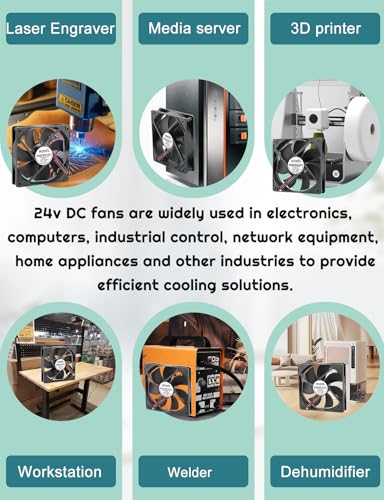DC 120mm x 25mm 24Volt PC Case Brushless Cooling Fan Dual Ball Bearing High Speed 2Pin for Server Component Industrial Vent - size: 12025