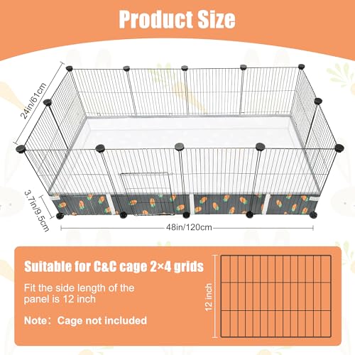 Guinea Pig Cage Liner 24" X 48", Rabbit Cage Liner with Carrot Pattern | Water-resistant and Washable Guinea Pig Liner for Hamster, Hedgehog, Ferrets and Other Small Pet (Dark Green)