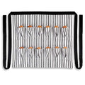 Egg Collecting & Gathering Apron 12 Pockets, Black and White Ticking Stripe