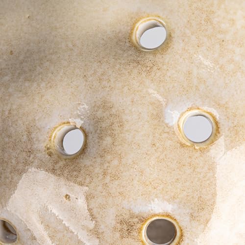 Creative Co-Op Set of 2 Cream Stoneware Colanders (Pack of 4) - color: Cream, size: Large/Small (Pack of 4)