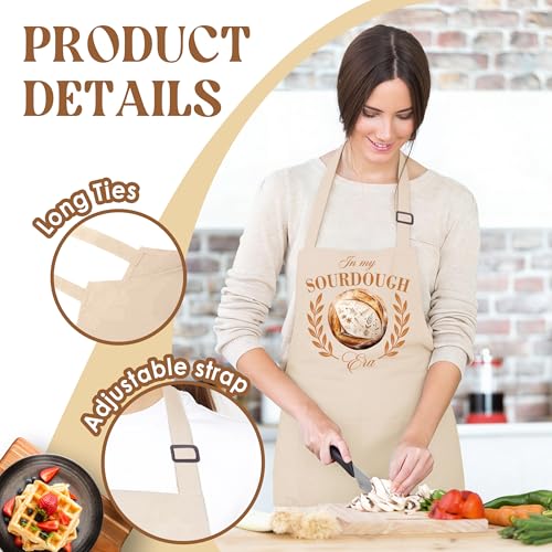 In My Sourdough Era Apron for Women with Deep Pockets - Funny Bakers Apron, Unique Sourdough Gifts for Women & Bread Bakers, Adjustable Kitchen Apron for Mom, Mother’s Day Baking Gift - B03 - color: In My Sourdough Era 1
