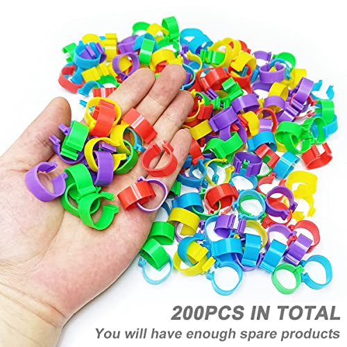 200Pcs 16mm Chicken Leg Bands Identification Leg Bands for Chickens Poultry Leg Bands Rings 8/16/20/25mm - size: 16mm - 200Pcs