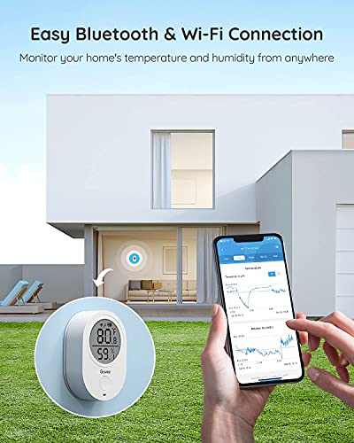 Govee Smart WiFi Thermometer Hygrometer H5051 Indoor with LCD & App Alert | Temperature and humidity monitor greenhouse & wine cellar remotely, get 2-year free data storage export