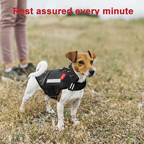 Dog Protection Vest Harness Built-in Bendable Lightweight Steel Plate Against Attacks by Coyote, Hawk, Raptor, and Birds of Prey - size: Small